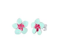 Elli Pendientes Frangipani Blüte Natur Blume Emaille 925 Silber