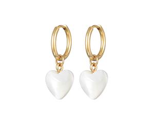 ELLI Pendientes 'Herz' oro / blanco perla One Size EUR