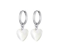 ELLI Pendientes 'Herz' plata / blanco One Size EUR