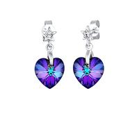 Elli Pendientes Herz Stern Astro Kristalle Silber