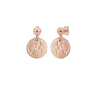 Elli Pendientes Mujeres Pendientes Colgando Placa Martillada Vintage Look Antiguo en Plata de Ley 925