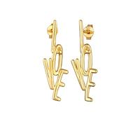 Elli Pendientes Mujeres Pendientes de Botón Amor bañada en Oro en Plata de Ley 925