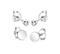 Elli Pendientes Mujeres Pendientes de botón Juego de 2 con cristales en plata de ley 925