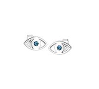 Elli Pendientes Mujeres Pendientes de Botón Mal de Ojo con Cristal en Plata de Ley 925
