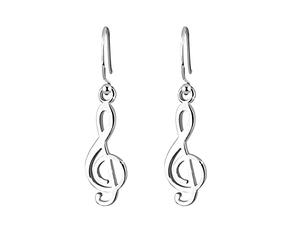 Elli Pendientes Música de Claves Femeninas en Plata Esterlina 925