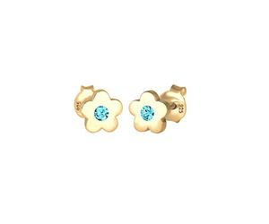 Elli Pendientes Niños Flores Símbolo Juguetón con Cristales en Plata Esterlina 925
