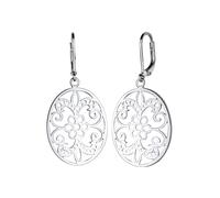 Elli Pendientes para dama con diseño en ornamentos florales en plata de ley 925