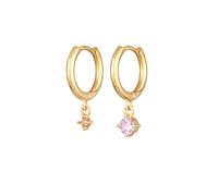 Elli Pendientes Mujeres Criollos Colgante Solitario Color Oro con Cristales
