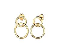 Elli Pendientes para mujer, diseño de círculo Geo Minimal en plata de ley 925, sin gema