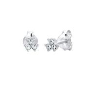 Elli Pendientes para mujer Geo Trio finos con cristales brillantes en plata de ley 925.