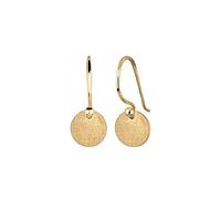 Elli Pendientes Pendientes para damas circular mate en plata de ley 925 bañado en oro