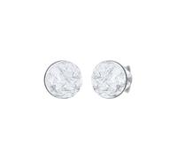 Elli Pendientes Mujeres Pendientes de Botón Placa Martillado Tendencia Antigua en Plata de Ley 925