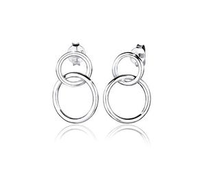 Elli Pendientes redondos para mujer, diseño geométrico pequeño, de plata de ley 925