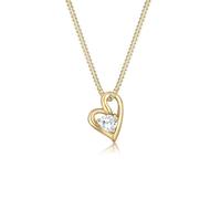 Elli Premium 0108980516_45 - Cadena con colgante de corazón (oro amarillo 585, circonitas, talla redonda, 45 cm)