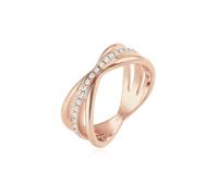 Elli PREMIUM Anillo Envolvente Blogger con Cristales en Plata de Ley 925en Oro Rosa