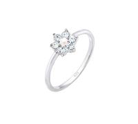 Elli PREMIUM Anillo Flor de Perla Sintética en Plata de Ley 925