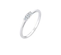 Elli PREMIUM Anillos Compromiso para Mujer con Diamantes (0,07 quilates) Confeccionado en Plata de Ley de 925.