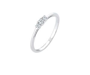 Elli PREMIUM Anillos Compromiso para Mujer con Diamantes 0,07 quilates Confeccionado en Plata de Ley de 925
