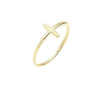 Elli PREMIUM Anillos Elli PREMIUM - Anillo para mujer de diseño en cruz geométrica minimalista, fabricado en oro amarillo de 375