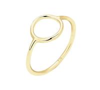 Elli Anillos Mujer Círculo Motivo Recortado Básico en Oro Amarillo 375