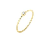 Elli PREMIUM Anillos Solitario para Mujer con Circonia Fabricado en Oro Amarillo de 375