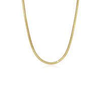 Elli PREMIUM Collares Cadena de serpiente plana Elegante tendencia de espiga Blogger en plata de ley 925 Chapado en oro