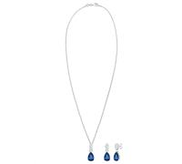 ELLI PREMIUM Conjunto de joyería 'Vintage' azul / plata / transparente One Size EUR