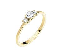 Elli Premium de mujer apilables Anillo Anillo de compromiso 375 oro amarillo 925 plata circonitas blanco Brillant esmerilado - 0606760115
