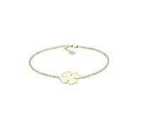 Elli Premium de mujer pulsera Trébol 375 oro amarillo 925 plata 18 cm - 0209680214 18