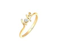 Elli PREMIUM para mujer-ring statement-texto Hope 585 oro crotalo (0,03 ct) corte brillante blanco