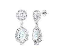 Elli Premium Pendientes Glamorosos para Mujer en Diseño Clásico, con Cristales y Cristales de Circonita, de Plata de Ley 925