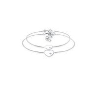 Elli Pulsera Corazón Madre-Hijo Cristales de Plata de Ley 925
