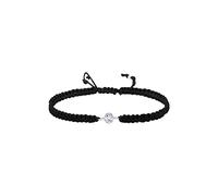 Elli - Pulsera de plata de ley 925 con nudo de nodo solitario y cristales textiles