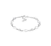 Elli - Pulsera de plata de ley con circonita con cierre de mosquetón (18 cm)