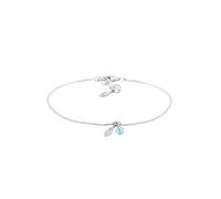 Elli - Pulsera de plata para Mujer, finura 925, Corte brillante, con penacho y cristal azul, 16 centimètres