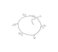 Elli Pulsera Mujer Colgante Ancla Corazón Cruzado con Cristales en Plata Esterlina 925