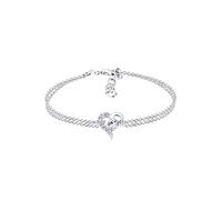 Elli Pulsera para Mujer con símbolo de corazón y Cristales en Plata de Ley 925