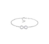 Elli Pulsera para mujer con símbolo de infinito básico con cristales en plata de ley 925