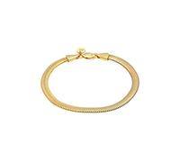 Elli Pulsera para mujer, plana, elegante, cadena de serpiente, en espiga, en plata de ley 925