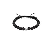 Elli Pulseras Elli Pulsera de Hombre con Diseño Étnico Básico en Cruz Y Piedra de lava, en Plata de Ley 925