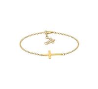 Elli Pulseras Mujeres cruz de Fe en Plata de Ley 925 Bañada en Oro Rosa