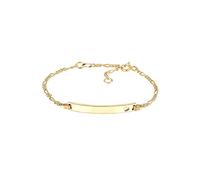 Elli Pulseras para niños con diseño de corazón y banda para nombre en plata de ley 925 chapada en oro