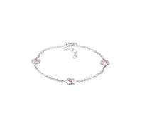 Elli Pulseras para niños con flores de color rosa con cristales en plata de ley 925