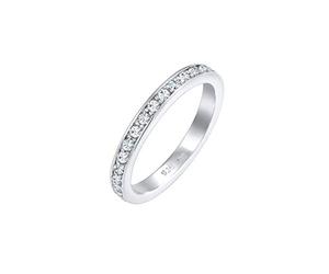 Elli Ring Ladies Band Memoire with crystals in 925 sterling silver