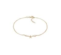 Elli Tobillera de plata de ley 925 chapada en oro con perlas de playa y estrella de mar, 22 cm de longitud, 22 cm, Plata de ley