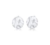 Elli Women's 925 Sterling Silver Matte Round Circle Wave Geo Blogger Earrings