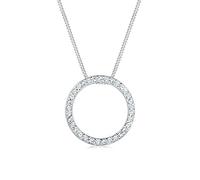 Elli Women's 925 Sterling Silver Rose Gold Crystals Circle Geo Necklace
