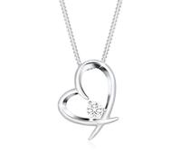Elli Women's 925 Sterling Silver Xilion Cut Zirconia Pendant on Necklace