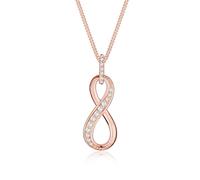 Elli Women's 925 Sterling Silver Zirconia Infinity Love Friendship Forever Love Necklace Chain with Pendant