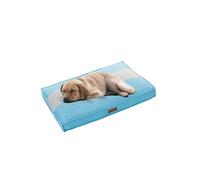 Ellie-Bo Cama Grande para Perros de 87 x 57 cm, Color Azul y Gris a Rayas para Perros o jaulas Grandes de 36 Pulgadas